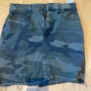 camo denim skirt